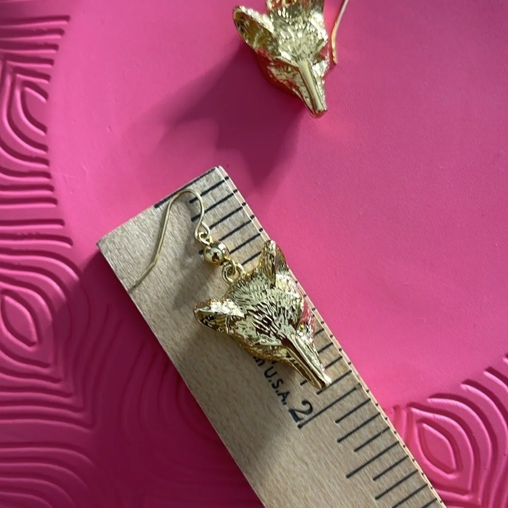 Tory Burch Fox heads drop earrings